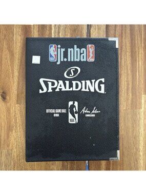 Spalding Official JR NBA Portfolio Notepad Adam Silver Black Basketball Texture
